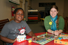 Kayley and elementary student Kayley and elementary student